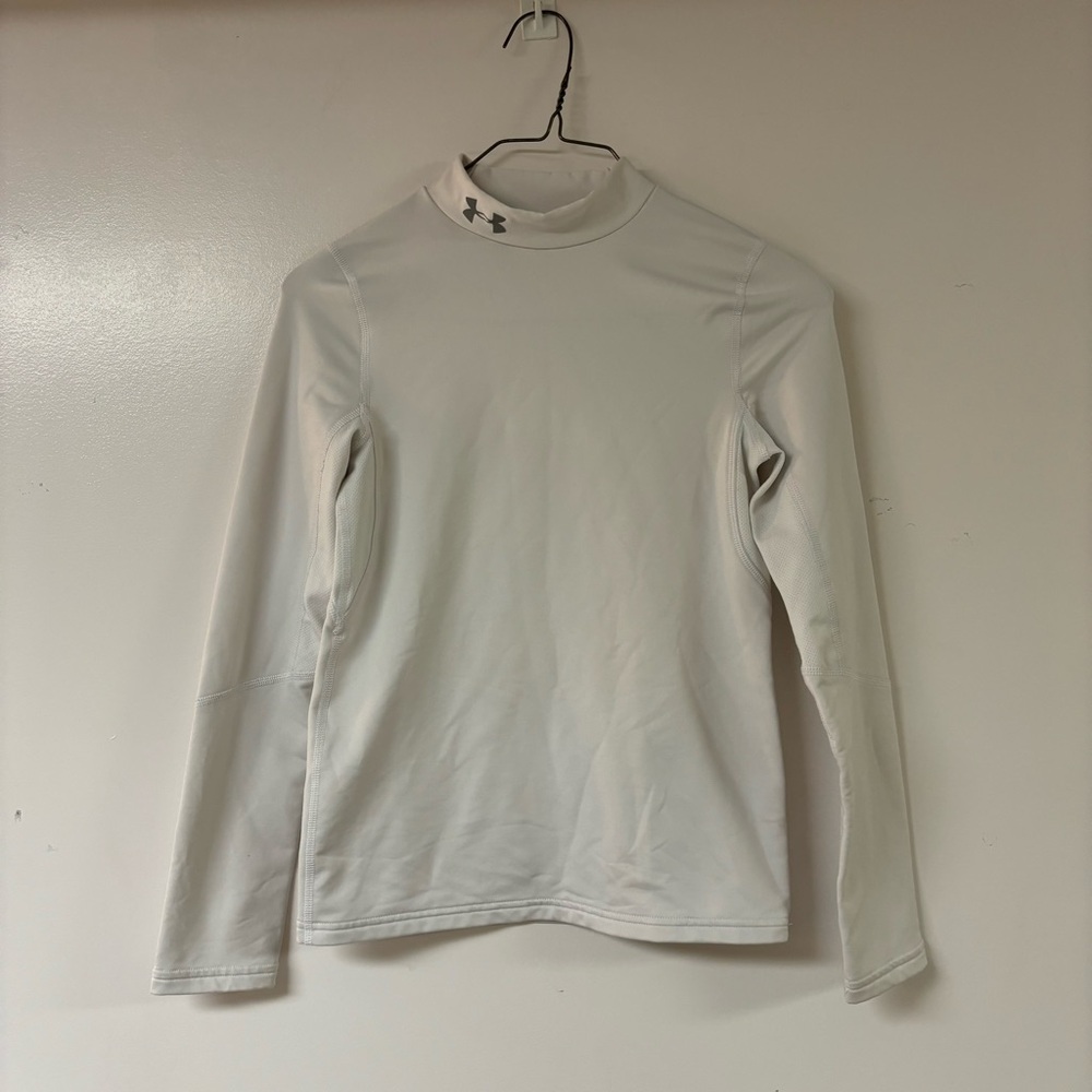 Under Armour Boys' ColdGear Mock Long Sleeve size medium white